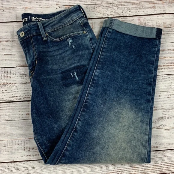 Levi Strauss Slim cuffed crop blue jeans Size 8 - Picture 7 of 16